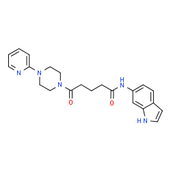 N-(1H-indol-6-yl)-5-oxo-5-[4-(pyridin-2-yl)piperazin-1-yl]pentanamide structure