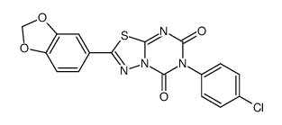 2-(1,3-benzodioxol-5-yl)-6-(4-chlorophenyl)-[1,3,4]thiadiazolo[3,2-a][1,3,5]triazine-5,7-dione结构式