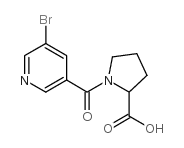 1-(5-BROMO-PYRIDINE-3-CARBONYL)-PYRROLIDINE-2-CARBOXYLIC ACID结构式