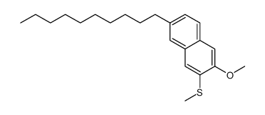 6-n-decyl-3-methylthio-2-methoxynaphthalene结构式