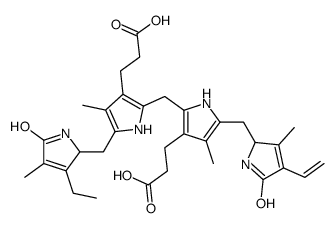 3-[2-[[3-(2-carboxyethyl)-5-[(3-ethyl-4-methyl-5-oxo-1,2-dihydropyrrol-2-yl)methyl]-4-methyl-1H-pyrrol-2-yl]methyl]-5-[(4-ethenyl-3-methyl-5-oxo-1,2-dihydropyrrol-2-yl)methyl]-4-methyl-1H-pyrrol-3-yl]propanoic acid Structure