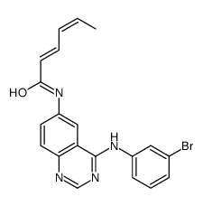 N-[4-(3-bromoanilino)quinazolin-6-yl]hexa-2,4-dienamide Structure