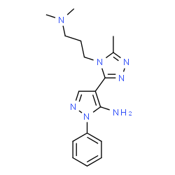 4-(4-[3-(dimethylamino)propyl]-5-methyl-4H-1,2,4-triazol-3-yl)-1-phenyl-1H-pyrazol-5-amine structure