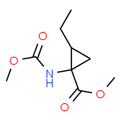 Cyclopropanecarboxylic acid, 2-ethyl-1-[(methoxycarbonyl)amino]-, methyl ester (9CI) Structure