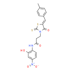 N-{2-hydroxy-4-nitrophenyl}-3-[5-(4-methylbenzylidene)-4-oxo-2-thioxo-1,3-thiazolidin-3-yl]propanamide structure