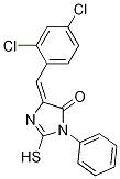 (5E)-5-(2,4-dichlorobenzylidene)-2-mercapto-3-phenyl-3,5-dihydro-4H-imidazol-4-one结构式