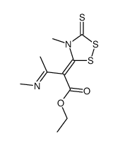 3-methylimino-2-(4-methyl-5-thioxo-[1,2,4]dithiazolidin-3-ylidene)-butyric acid ethyl ester结构式