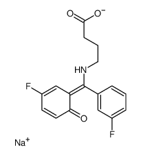 sodium,4-[[(Z)-(3-fluoro-6-oxocyclohexa-2,4-dien-1-ylidene)-(3-fluorophenyl)methyl]amino]butanoate Structure