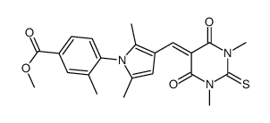 methyl 4-[3-[(1,3-dimethyl-4,6-dioxo-2-sulfanylidene-1,3-diazinan-5-ylidene)methyl]-2,5-dimethylpyrrol-1-yl]-3-methylbenzoate Structure