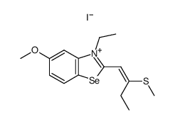 3-ethyl-5-methoxy-2-(2-methylsulfanyl-but-1-enyl)-benzoselenazolium, iodide Structure