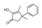 2-hydroxy-3,4-dimethyl-4-phenylcyclopent-2-en-1-one结构式