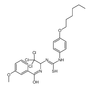 3-methoxy-N-[2,2,2-trichloro-1-[(4-hexoxyphenyl)carbamothioylamino]ethyl]benzamide Structure