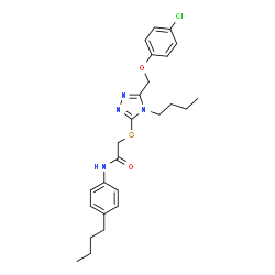 2-((4-BUTYL-5-[(4-CHLOROPHENOXY)METHYL]-4H-1,2,4-TRIAZOL-3-YL)SULFANYL)-N-(4-BUTYLPHENYL)ACETAMIDE结构式