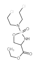 ethyl 2-[bis(2-chloroethyl)amino]-2-oxo-1-oxa-3-aza-2$l^C9H17Cl2N2O4P-phosphacyclopentane-4-carboxylate Structure