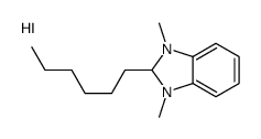 2-hexyl-1,3-dimethyl-1,2-dihydrobenzimidazol-1-ium,iodide Structure