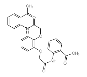 N-(2-acetylphenyl)-2-[2-[(2-acetylphenyl)carbamoylmethoxy]phenoxy]acetamide structure