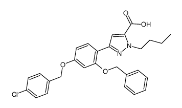 3-(4-(4-chlorobenzyloxy)-2-(benzyloxy)phenyl)-1-butyl-1H-pyrazole-5-carboxylic acid结构式