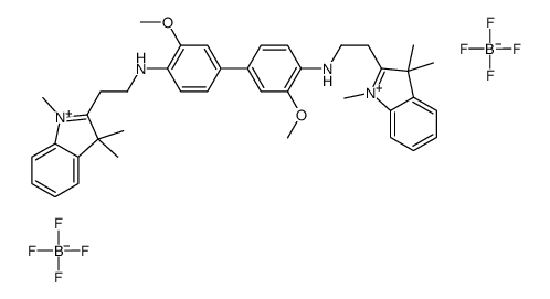 2,2'-[(3,3'-dimethoxy[1,1'-biphenyl]-4,4'-diyl)bis(iminoethylene)]bis(1,3,3-trimethyl-3H-indolium) bis[tetrafluoroborate(1-)] structure