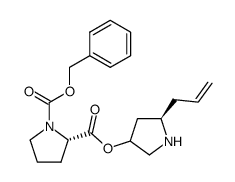 (S)-Pyrrolidine-1,2-dicarboxylic acid 2-((R)-5-allyl-pyrrolidin-3-yl) ester 1-benzyl ester Structure