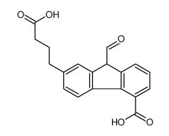 7-(3-carboxypropyl)-9-formyl-9H-fluorene-4-carboxylic acid Structure