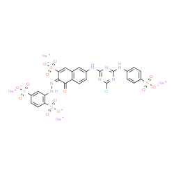 tetrasodium 2-[[6-[[4-chloro-6-[(4-sulphonatophenyl)amino]-1,3,5-triazin-2-yl]amino]-1-hydroxy-3-sulphonato-2-naphthyl]azo]benzene-1,4-disulphonate结构式