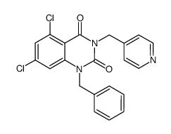 1-benzyl-5,7-dichloro-3-pyridin-4-ylmethyl-1H-quinazoline-2,4-dione结构式