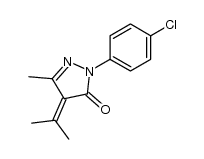 5-Methyl-4-(1-methylethylidene)-2-(4'-chlorophenyl)-2,4-dihydro-3H-pyrazol-3-one结构式