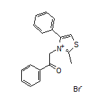 2-Methyl-3-(2-oxo-2-phenylethyl)-4-phenylthiazol-3-ium Bromide Structure