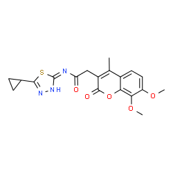 N-[(2E)-5-cyclopropyl-1,3,4-thiadiazol-2(3H)-ylidene]-2-(7,8-dimethoxy-4-methyl-2-oxo-2H-chromen-3-yl)acetamide picture