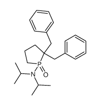 1-(N,N-diisopropylamino)-2,2-dibenzyl-1-oxophospholane结构式