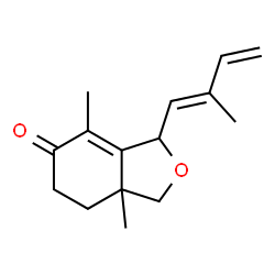 1,6,7,7a-Tetrahydro-4,7a-dimethyl-3-(2-methyl-1,3-butadienyl)-5(3H)-isobenzofuranone结构式