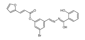 [3-bromo-5-[[(2-hydroxybenzoyl)hydrazinylidene]methyl]phenyl] 3-(furan-2-yl)prop-2-enoate Structure