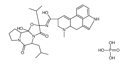 12'-hydroxy-5'alpha-isobutyl-2'-isopropylergotaman-3',6',18-trione phosphate结构式