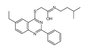 Acetamide, 2-[(6-ethyl-2-phenyl-4-quinazolinyl)thio]-N-(3-methylbutyl)- (9CI) Structure