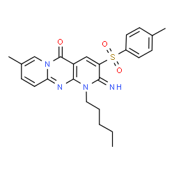 2-imino-8-methyl-3-[(4-methylphenyl)sulfonyl]-1-pentyl-1,2-dihydro-5H-dipyrido[1,2-a:2,3-d]pyrimidin-5-one Structure