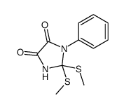 2,2-bis(methylsulfanyl)-1-phenylimidazolidine-4,5-dione结构式