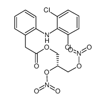 (2R)-2,3-bis(nitrooxy)propyl 2-(2-((2,6-dichlorophenyl)amino)phenyl)acetate Structure