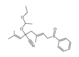 2-(1-ethoxyethoxy)-4-methyl-2-(2-methylprop-1-en-1-yl)-6-(phenylsulfinyl)hex-4-enenitrile Structure