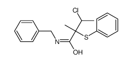 N-benzyl-3-chloro-2-methyl-2-phenylsulfanylbutanamide结构式