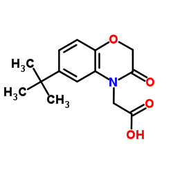 [6-(2-Methyl-2-propanyl)-3-oxo-2,3-dihydro-4H-1,4-benzoxazin-4-yl]acetic acid structure