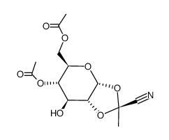 1,2-O-exo-cyanoethylidene-4,6-di-O-acetyl-α-D-glucopyranose结构式