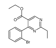 Ethyl 4-(2-bromophenyl)-2-ethyl-5-pyrimidinecarboxylate结构式