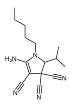 5-Amino-2-isopropyl-1-pentyl-1,2-dihydro-pyrrole-3,3,4-tricarbonitrile Structure