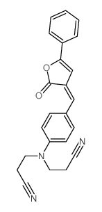 3,3-((4-((Z)-(2-oxo-5-phenylfuran-3(2H)-ylidene)methyl)phenyl)imino)dipropanenitrile Structure