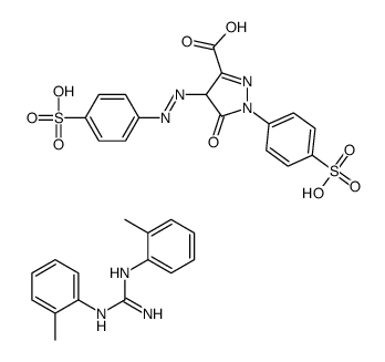 4,5-dihydro-5-oxo-1-(4-sulphophenyl)-4-[(4-sulphophenyl)azo]-1H-pyrazole-3-carboxylic acid, compound with N,N'-di(o-tolyl)guanidine picture