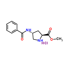 Methyl (4R)-4-(benzoylamino)-L-prolinate hydrochloride (1:1)结构式