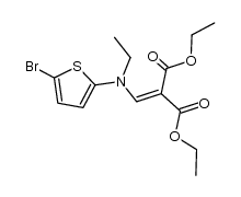 diethyl 2-(((5-bromothiophen-2-yl)(ethyl)amino)methylene)malonate Structure