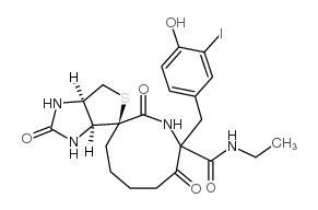 biotinylamidoethyl-3-(3-iodo-4-hydroxyphenyl)propionamide structure