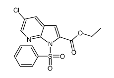 Ethyl 5-chloro-1-(phenylsulfonyl)-1H-pyrrolo[2,3-b]pyridine-2-car boxylate Structure