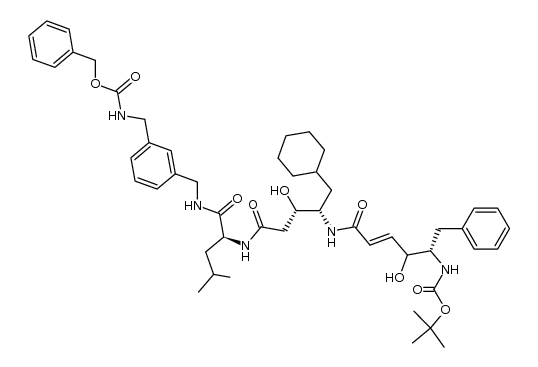 Boc-PheΨ[CHOHCH=CHCONH]ACHPA-Leu-NHCH2-m-Ph-CH2NHZ结构式